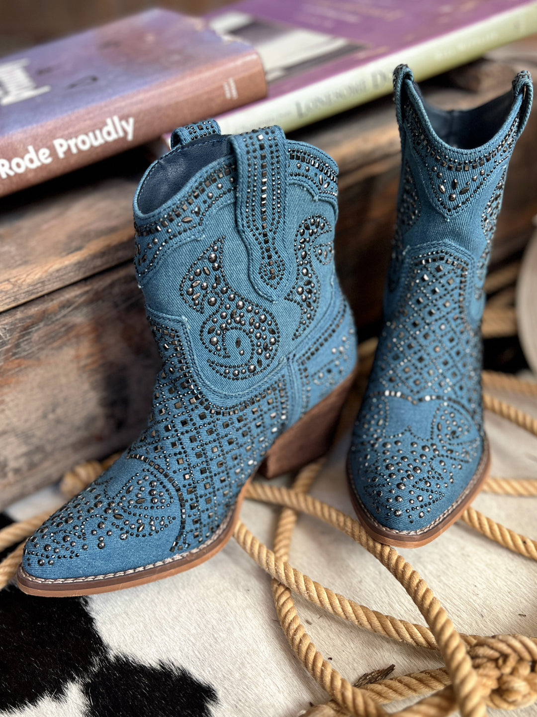 On My Own Denim Booties | gussieduponline