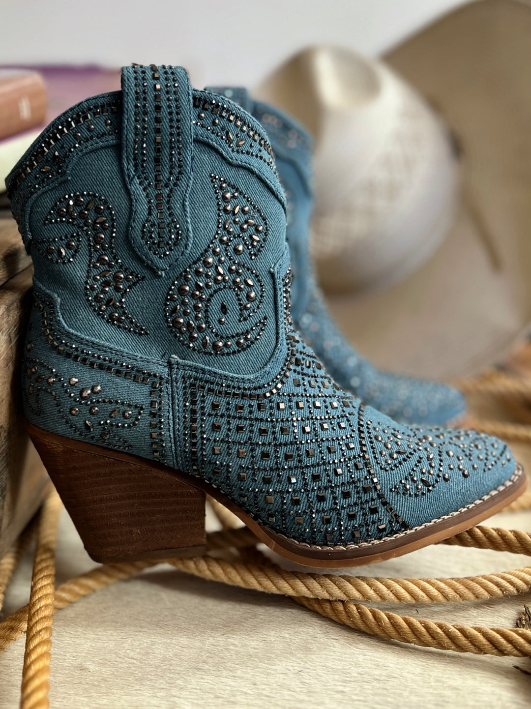 On My Own Denim Booties | gussieduponline