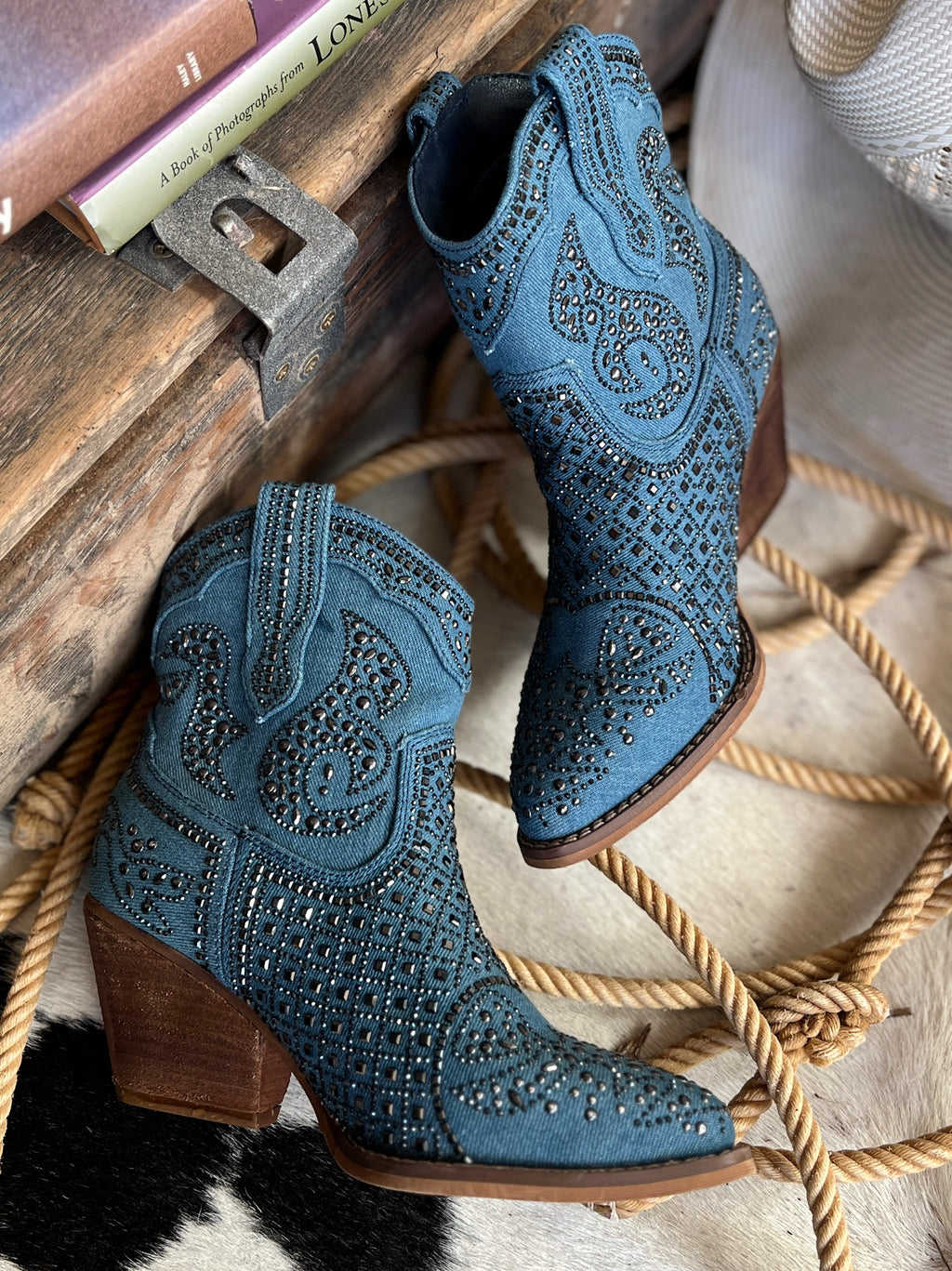 On My Own Denim Booties | gussieduponline