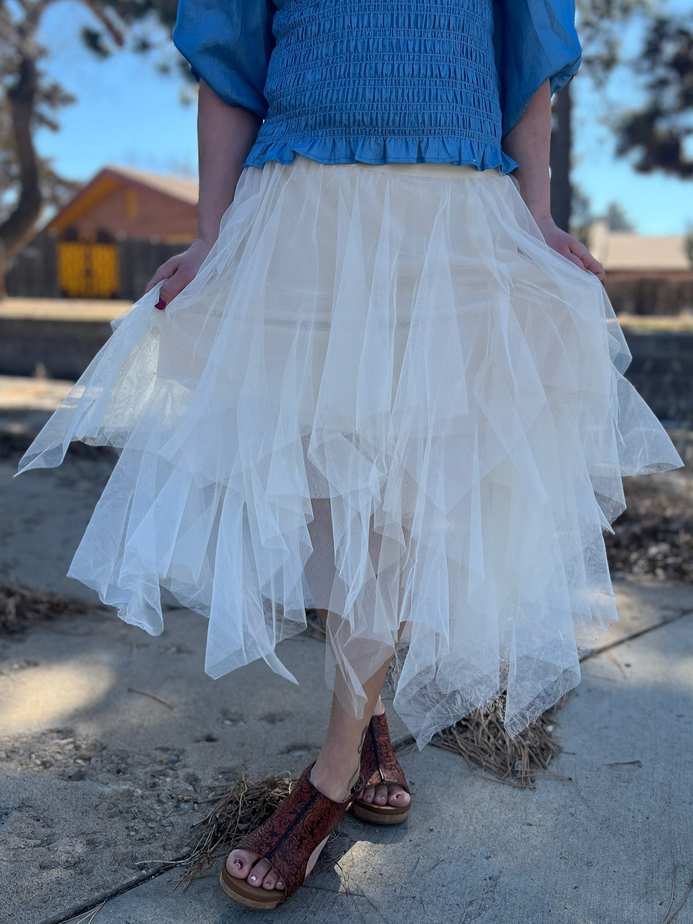 Origami Beige Tulle Skirt | Gussied Up Online Boutique – gussied