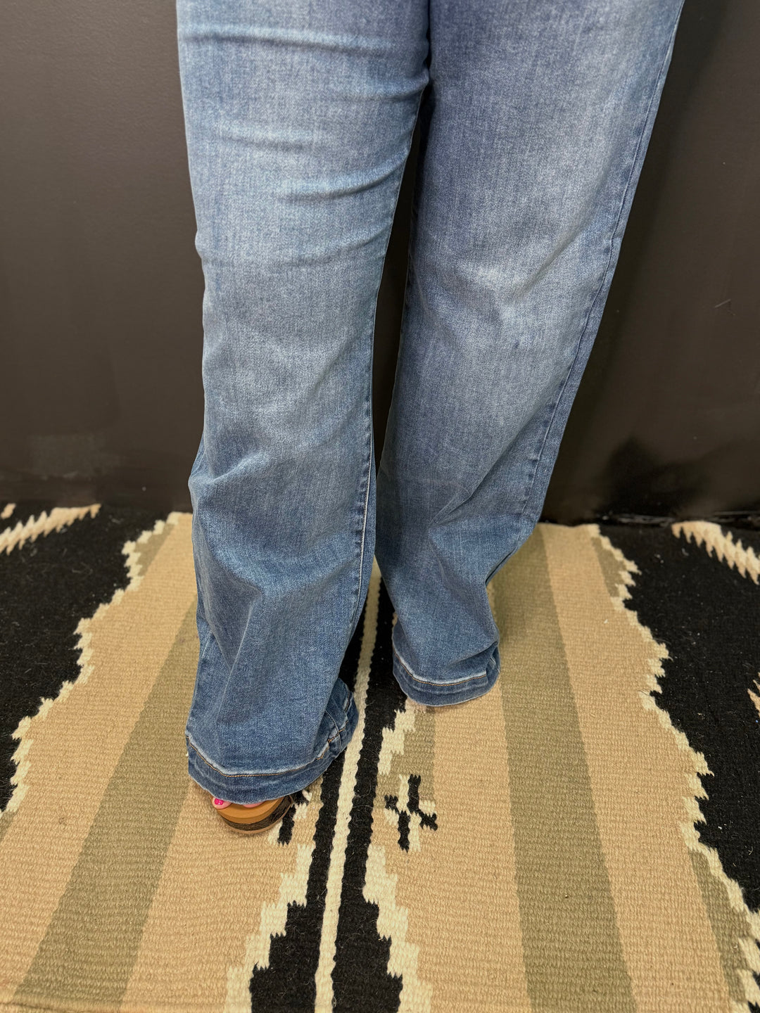 PLUS High Rise Wide Leg Double Button Jeans