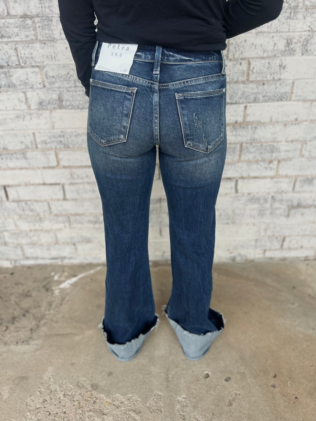 Petra Mid Rise Relaxed Flare w/ Cuffed Hem