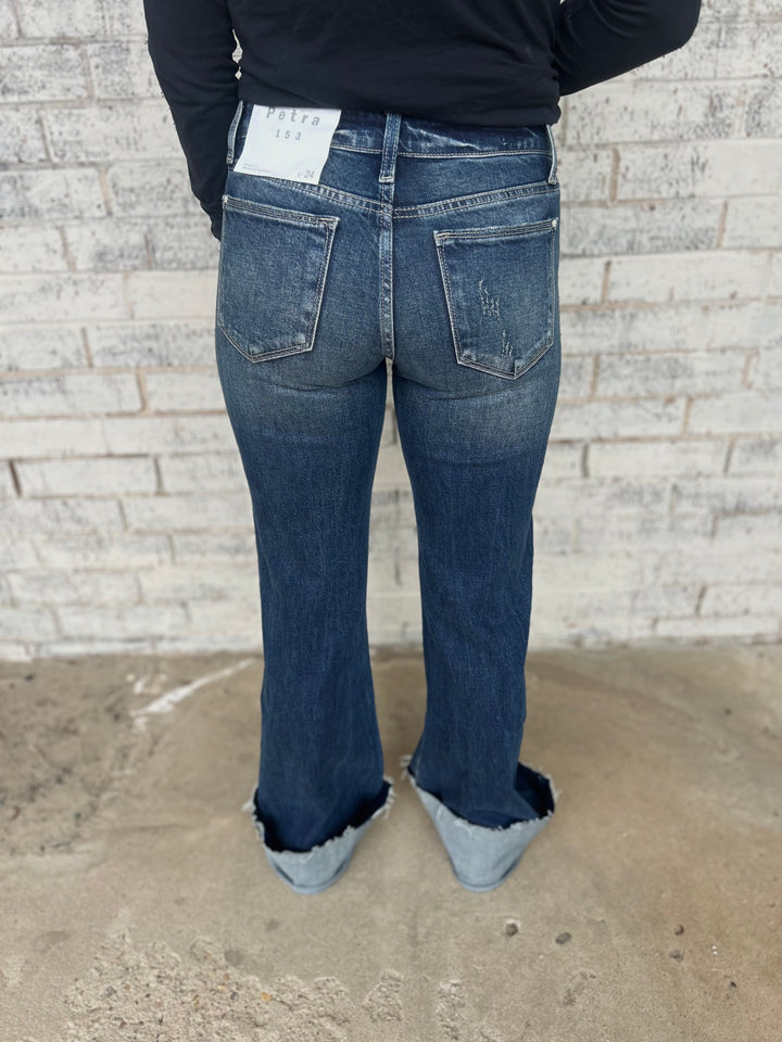 Petra Mid Rise Relaxed Flare w/ Cuffed Hem