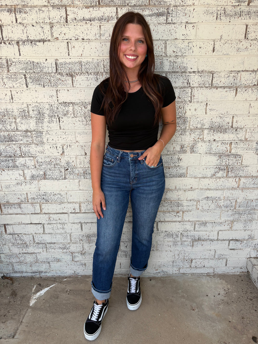 Risen High Rise Ankle Straight Jeans