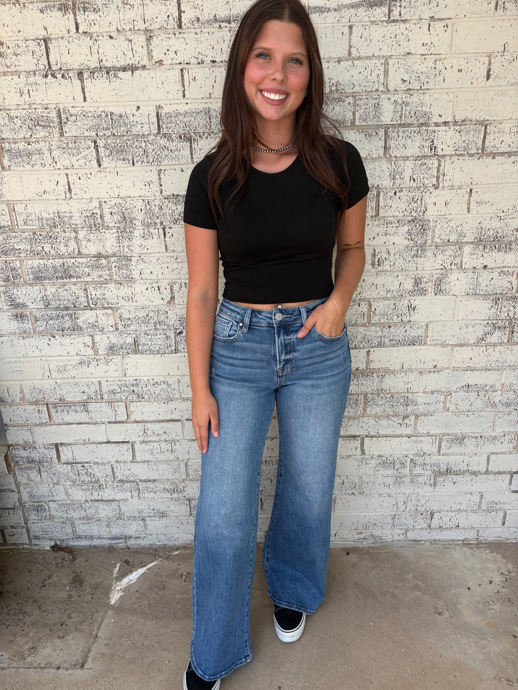 Risen High Rise Wide Leg Jean