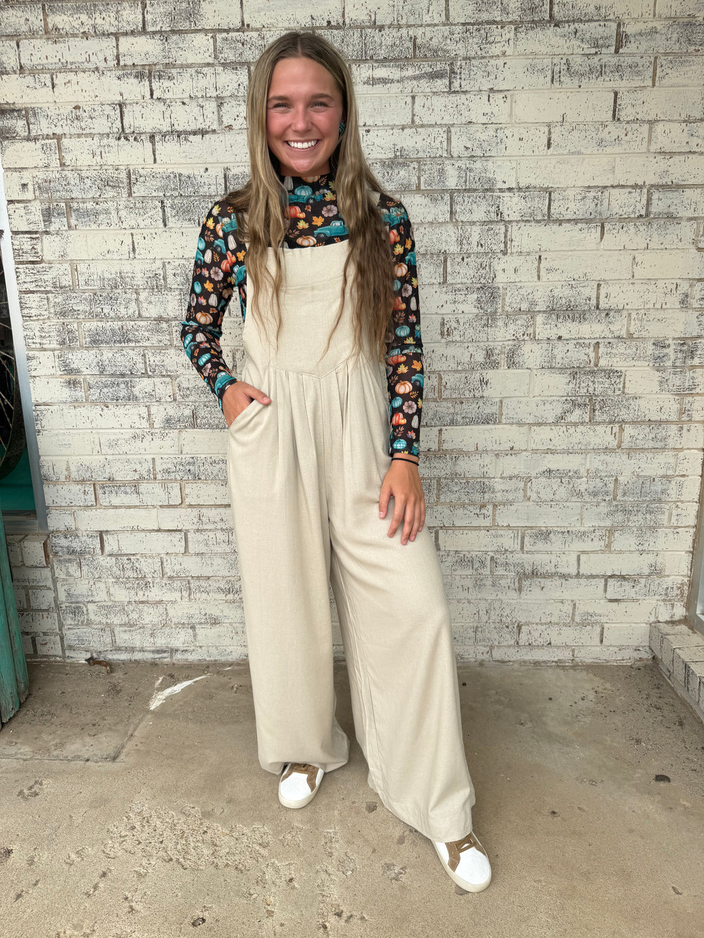 Risen Linen Wide Leg Overalls*