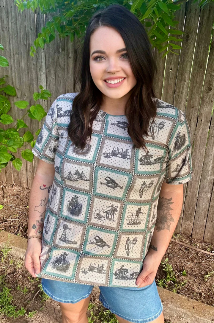 Sterling Kreek Western World Crew Neck Tee