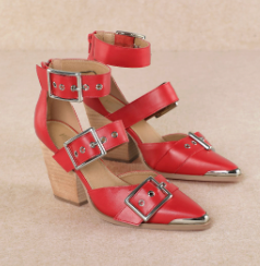 MiiM Pointed Toe Hollow Out Red Hendrix Sandals