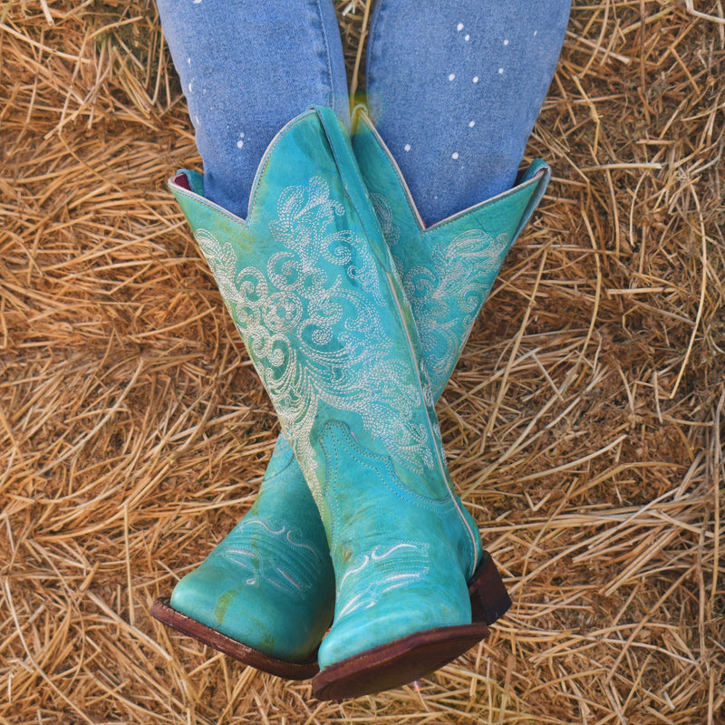 Square Toe Southern Charm Leather Boots* | gussieduponline