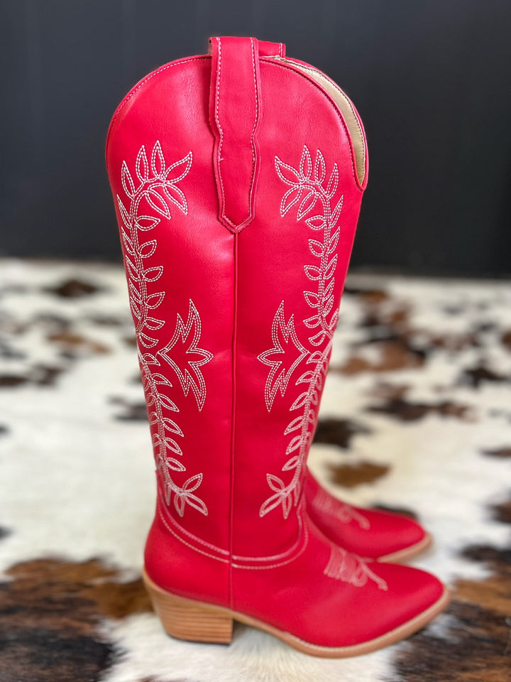 Stella Red Bow Toe Boots