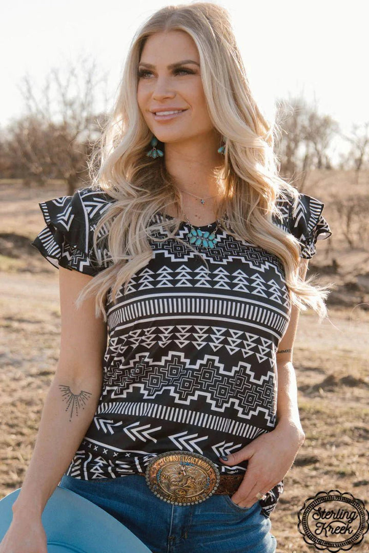 Plus Size Sterling Kreek Tribal Queen Top | gussieduponline