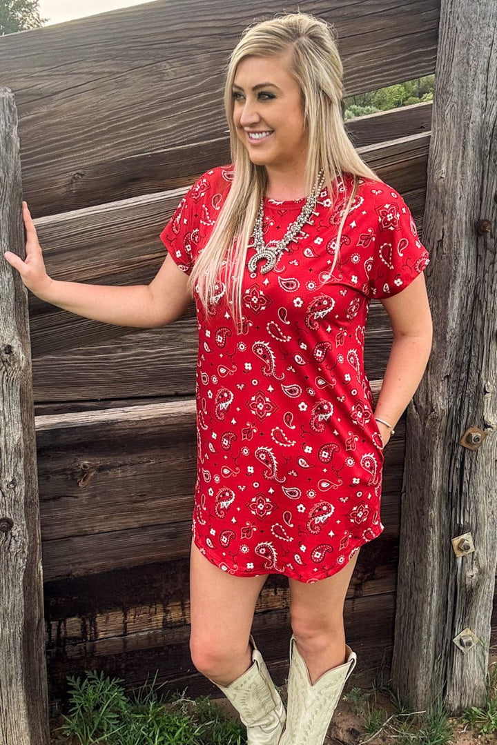 Sterling Kreek Bandana Babe Red Dress*