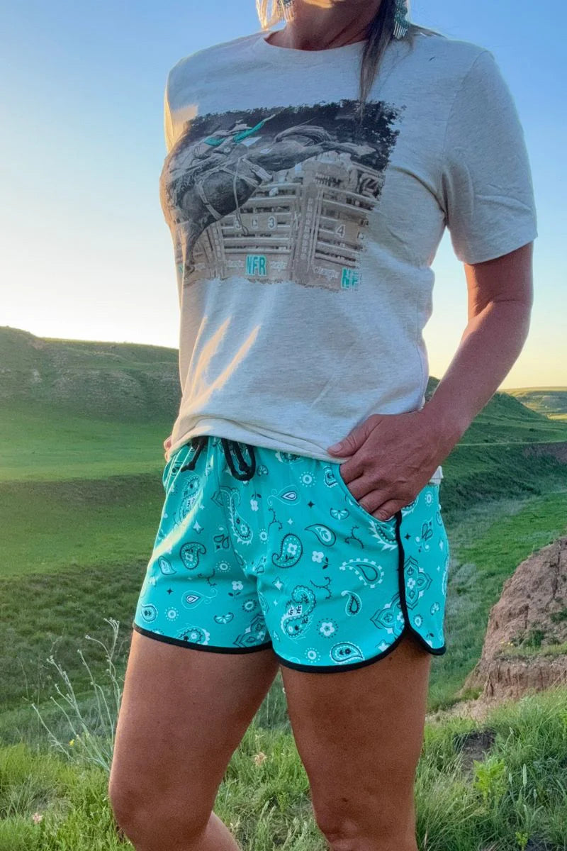 Sterling Kreek Bandana Babe Turquoise Shorts