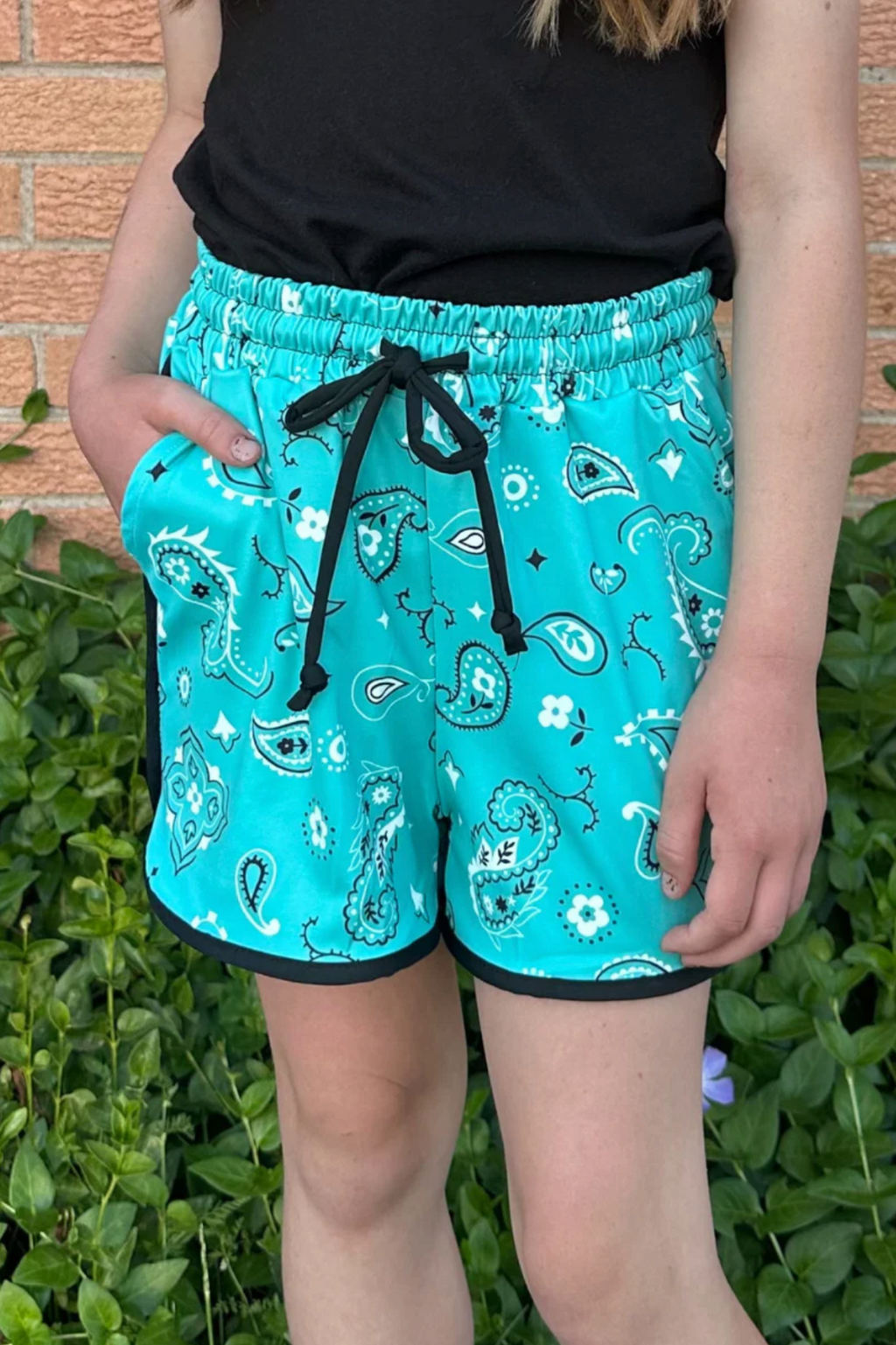Sterling Kreek Bandana Babe Turquoise Shorts Kids*