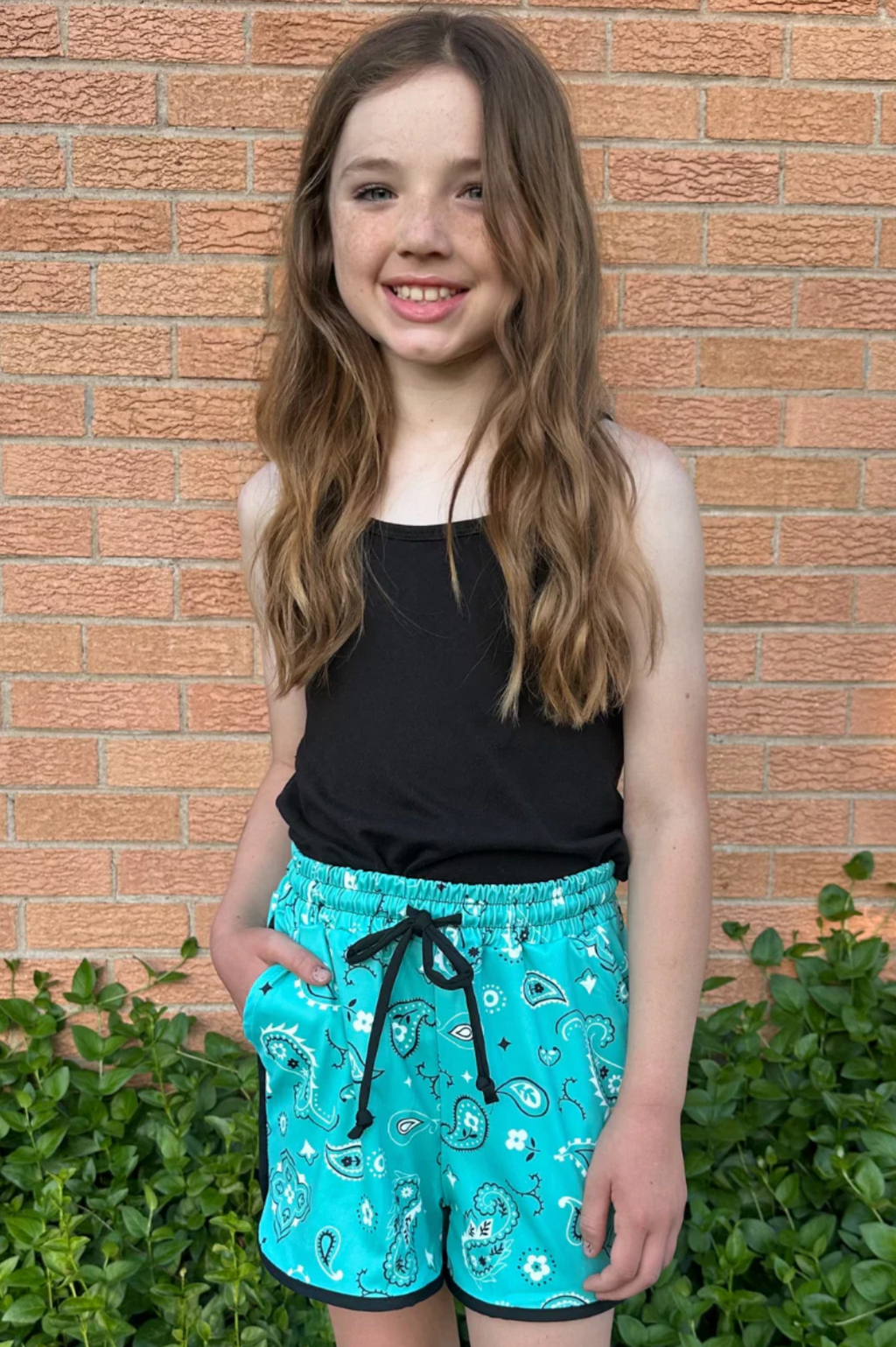 Sterling Kreek Bandana Babe Turquoise Shorts Kids*