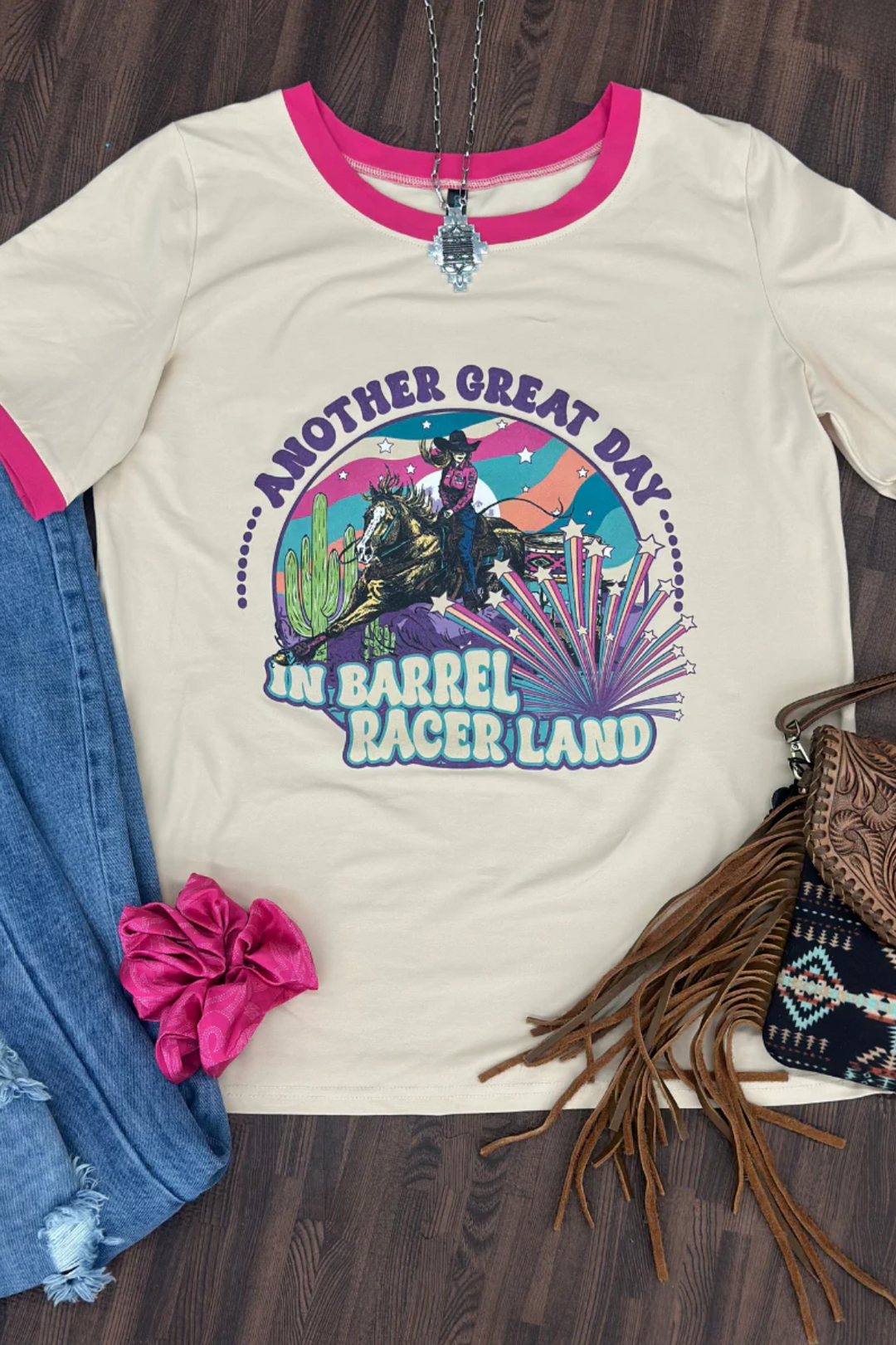 Sterling Kreek Barrel Racer Land Ringer Tee