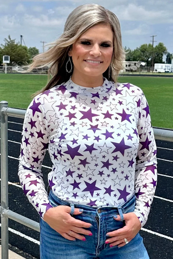 Sterling Kreek Go Team Go Purple Mesh Top