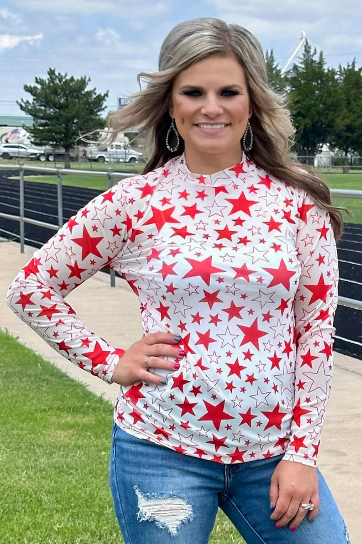 Sterling Kreek Go Team Go Red Mesh Top