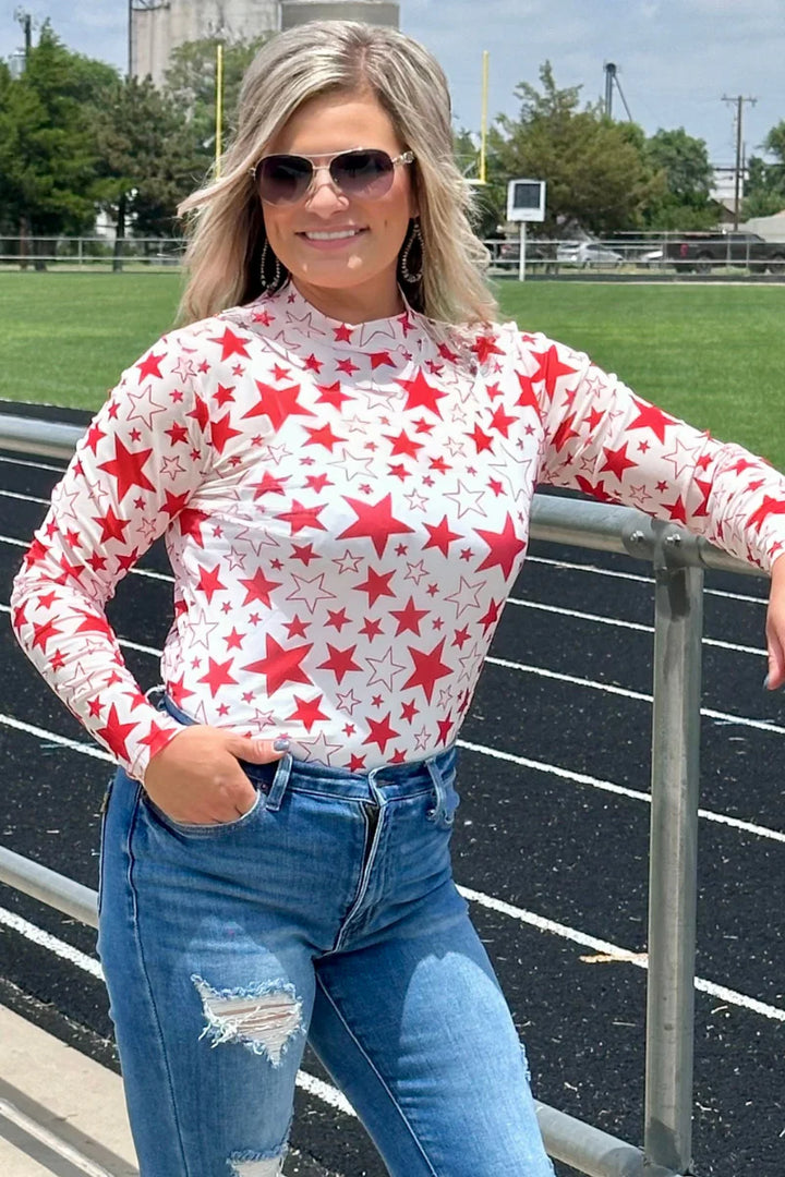 Sterling Kreek Go Team Go Red Mesh Top