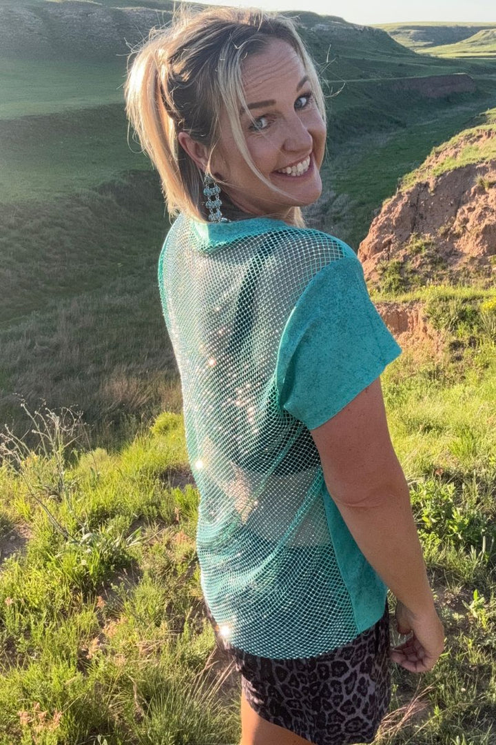 Sterling Kreek Hit The Backroads Rhinestones Top