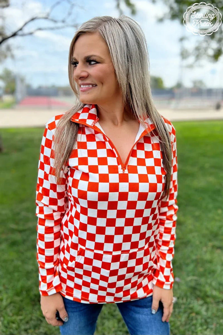 Sterling Kreek Orange & White Pep Rally Pullover | gussieduponline
