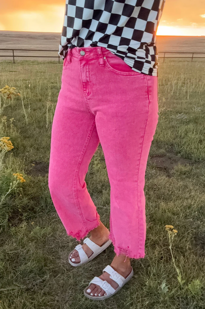 Sterling Kreek Outlaw Crop Jeans - Pink