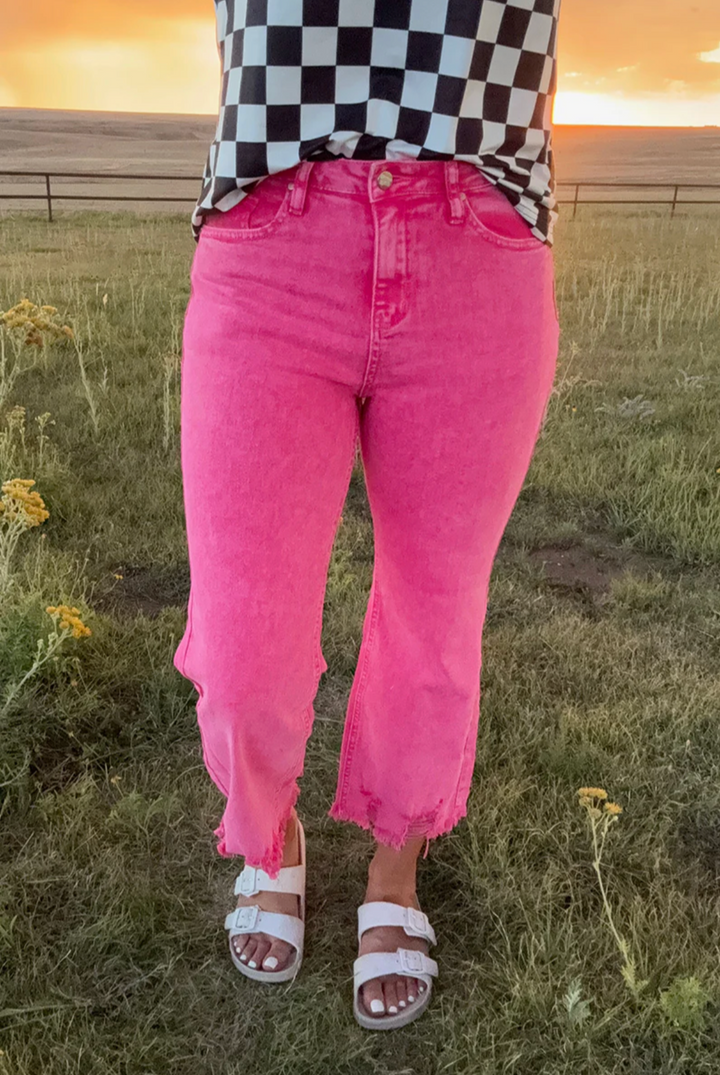 Sterling Kreek Outlaw Crop Jeans - Pink