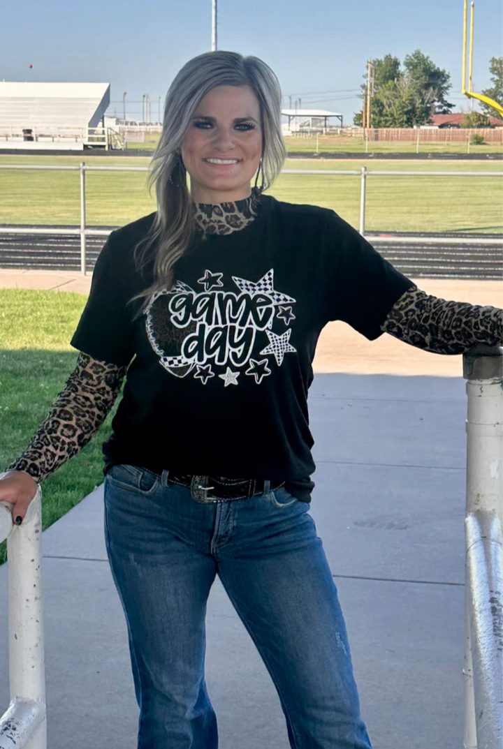 Sterling Kreek Sideline Spirit Gold Mesh Top