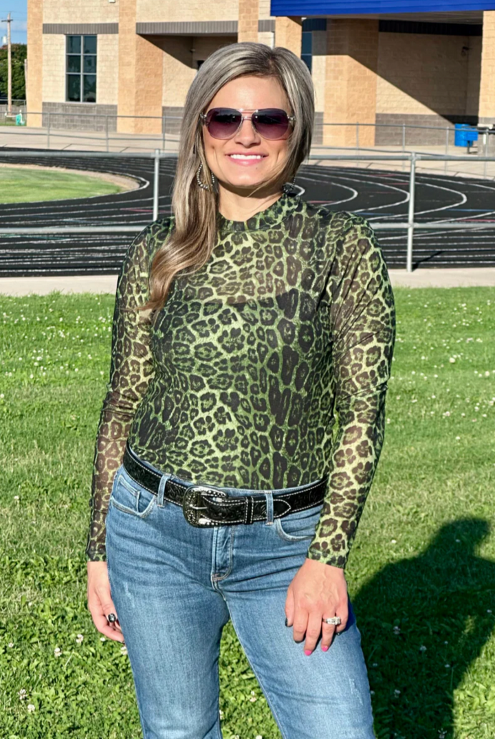 Sterling Kreek Sideline Spirit Green Mesh Top