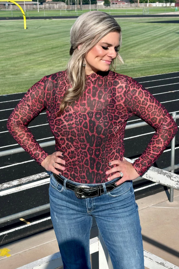 Sterling Kreek Sideline Spirit Maroon Mesh Top