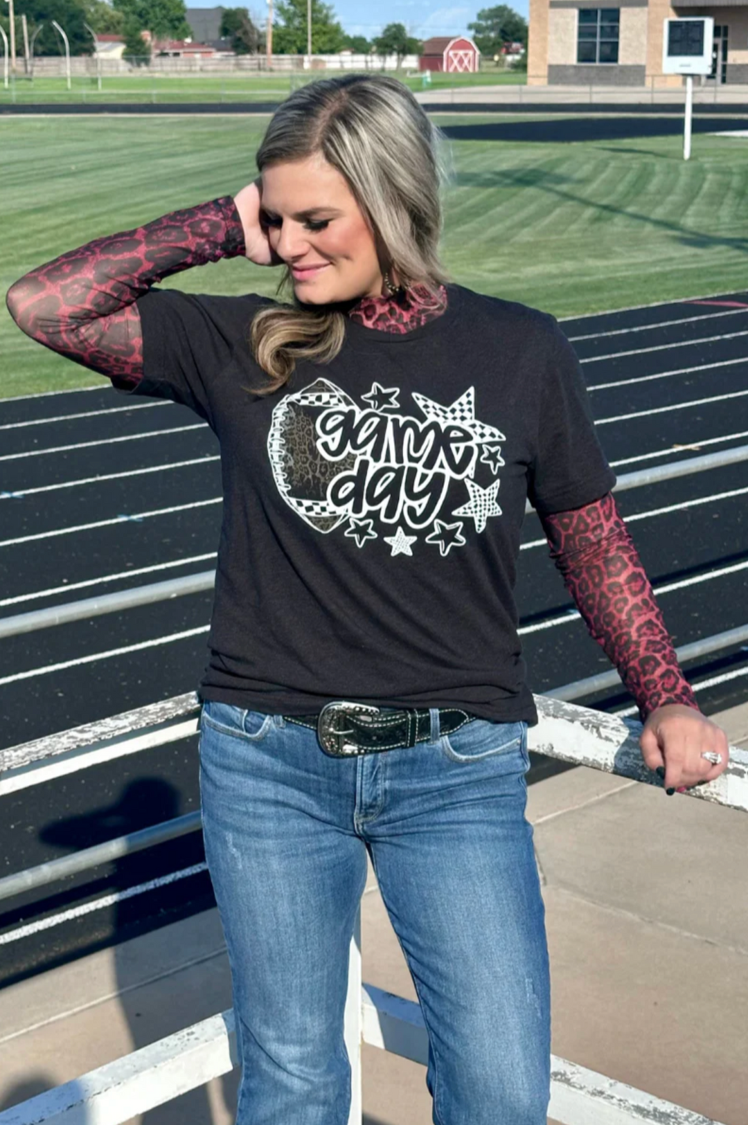 Sterling Kreek Sideline Spirit Maroon Mesh Top