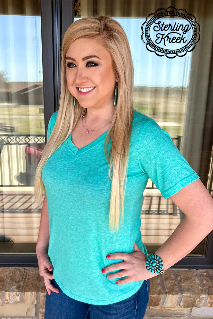 Sterling Kreek Simple Turquoise Top