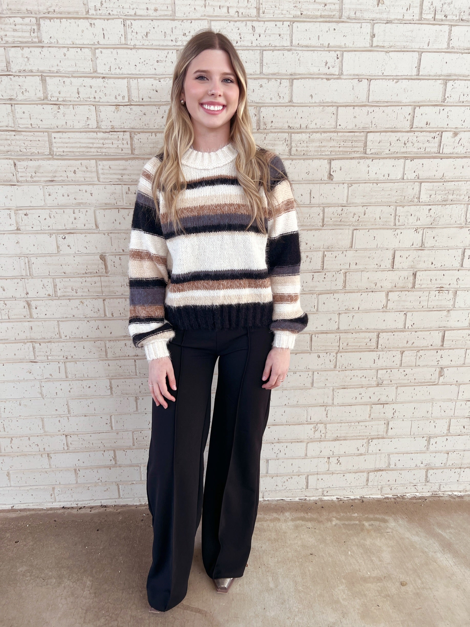 Striped Mohair Sweater - 2 Colors | Gussied Up Online Boutique