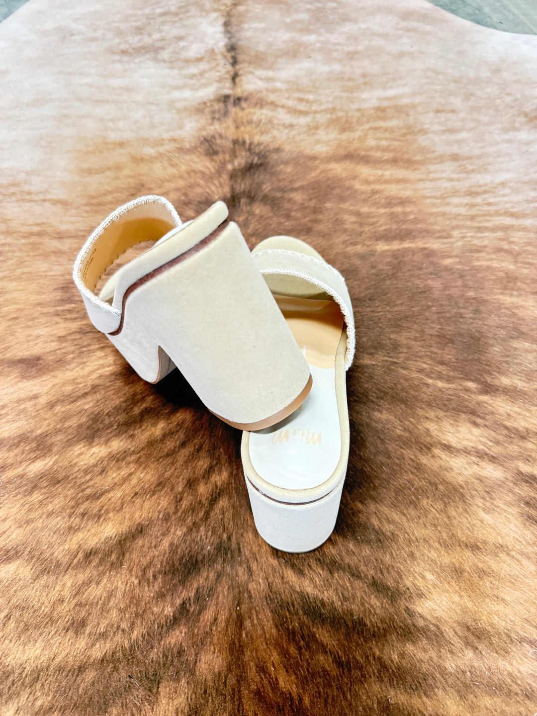 Sydney Beige Block Wedge Heels