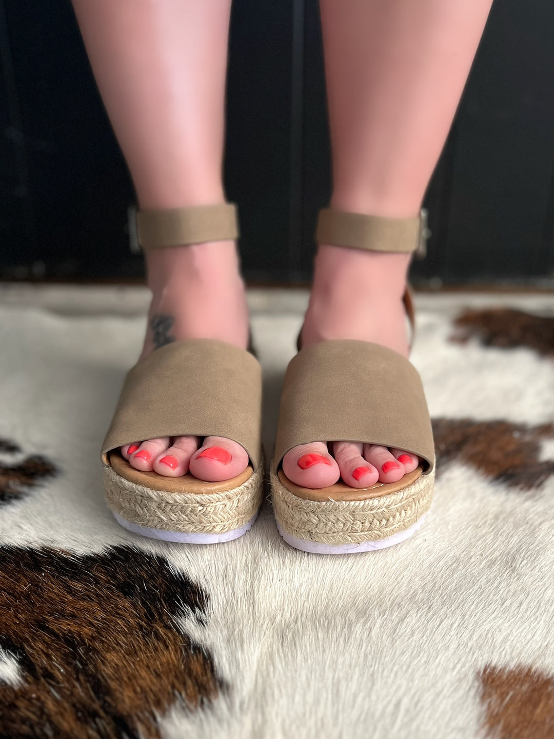 Taupe Sensational Platform Sandal