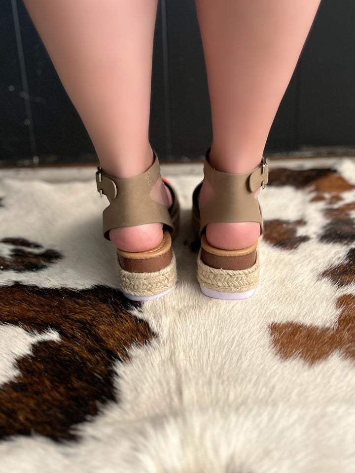 Taupe Sensational Platform Sandal