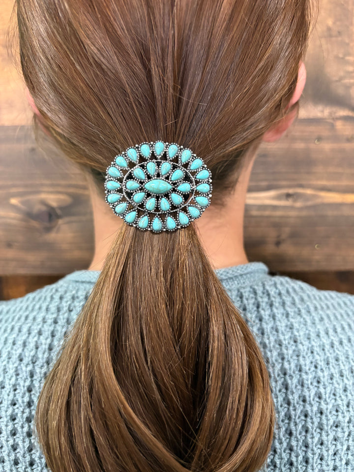 Turquoise Mulit Stone Hair Tie