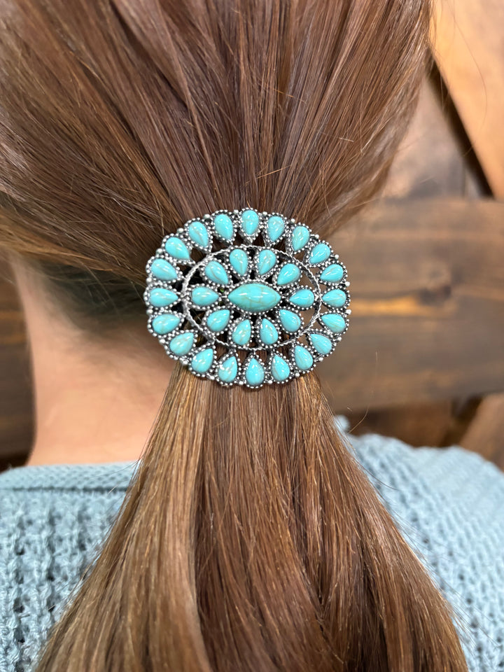 Turquoise Mulit Stone Hair Tie