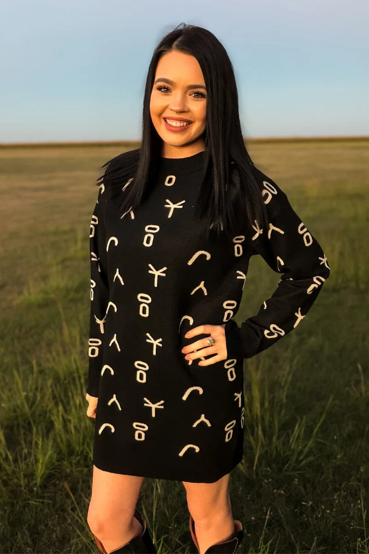 Sterling Kreek Ranch Stamped Sweater Dress