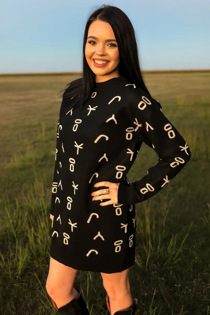 Sterling Kreek Ranch Stamped Sweater Dress