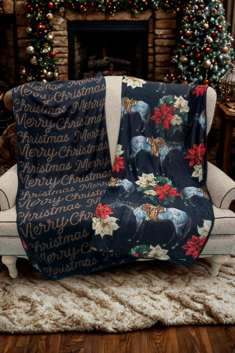 Sterling Kreek Branded Blue Christmas Blanket
