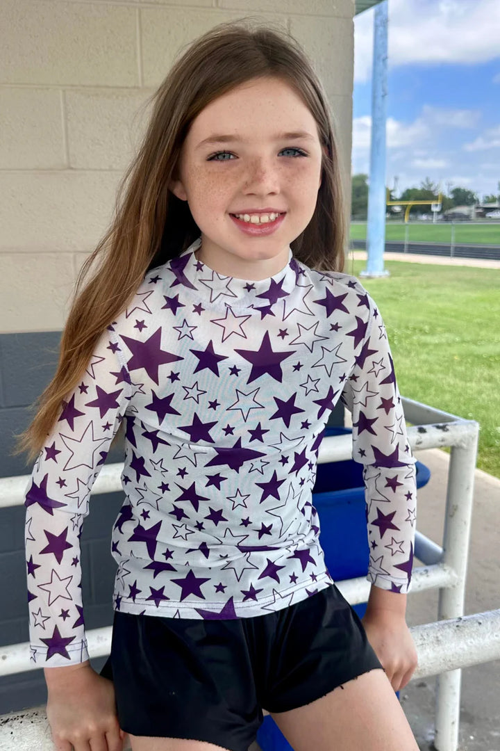 KIDS GO Team Go Purple Mesh Top