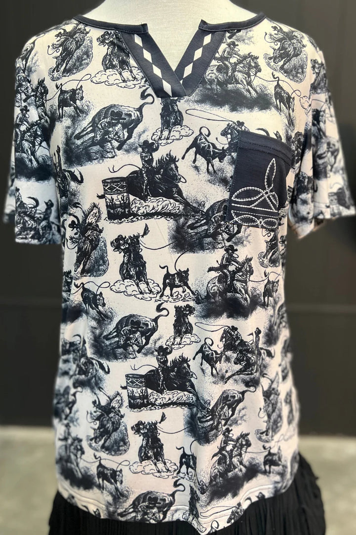 Sterling Kreek Rodeo Road Bootstitch Top