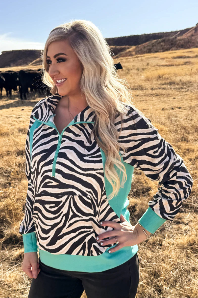 Sterling Kreek Desert Stripe Turquoise Pullover