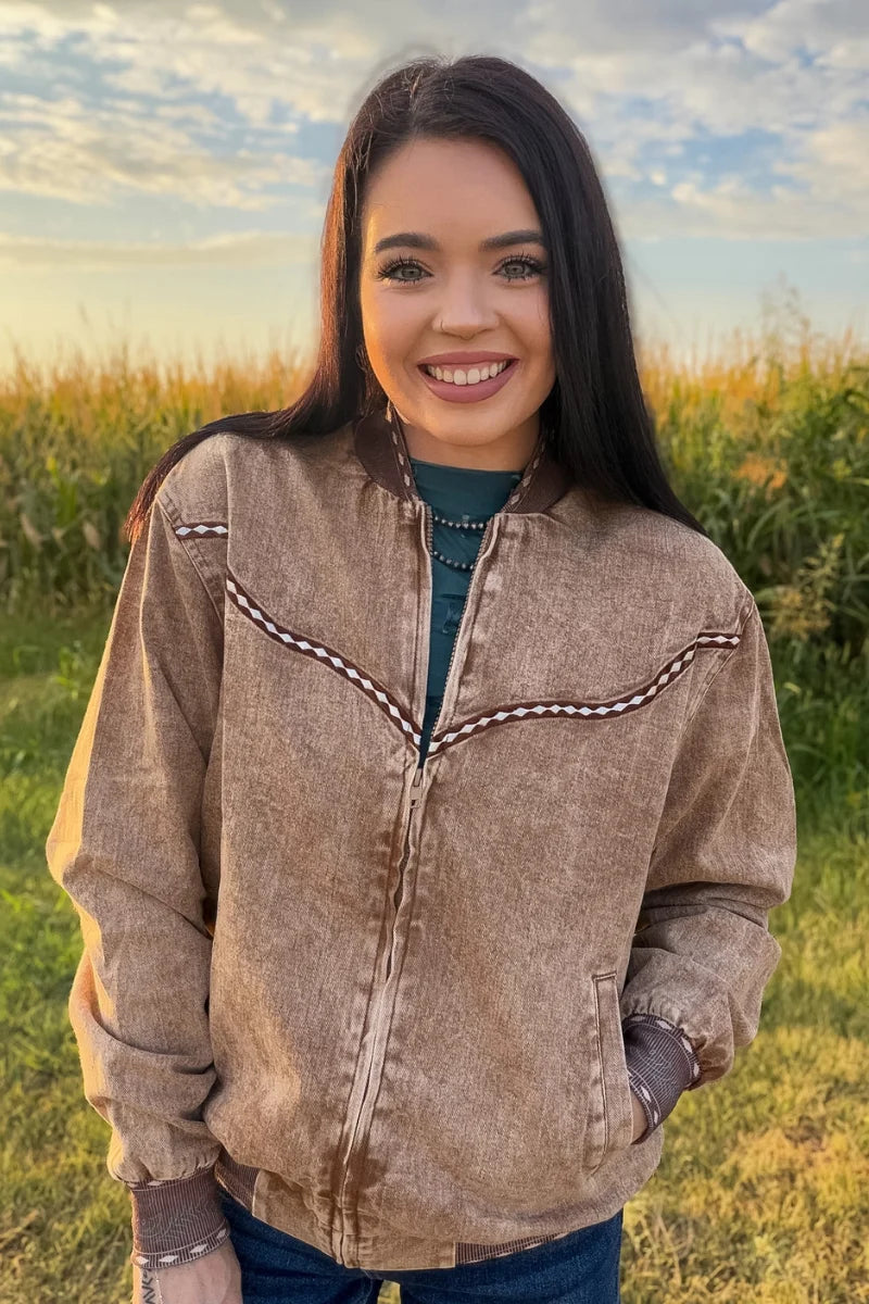 Buckskin Buckstitch Bomber