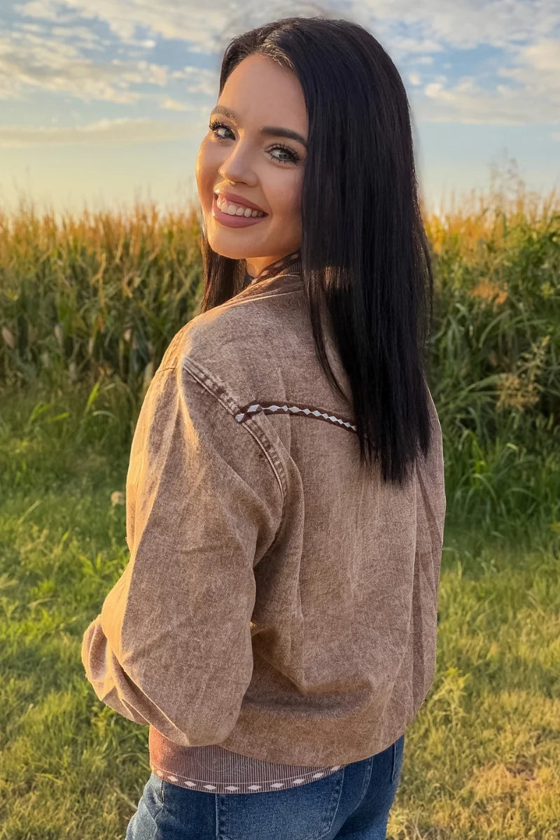 Buckskin Buckstitch Bomber