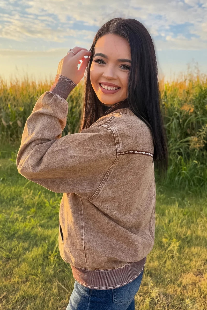 Buckskin Buckstitch Bomber