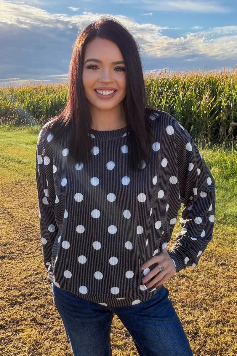 Dotty Darling Sweater Top