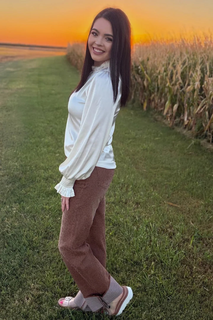Sand Cat Cuffed Jeans