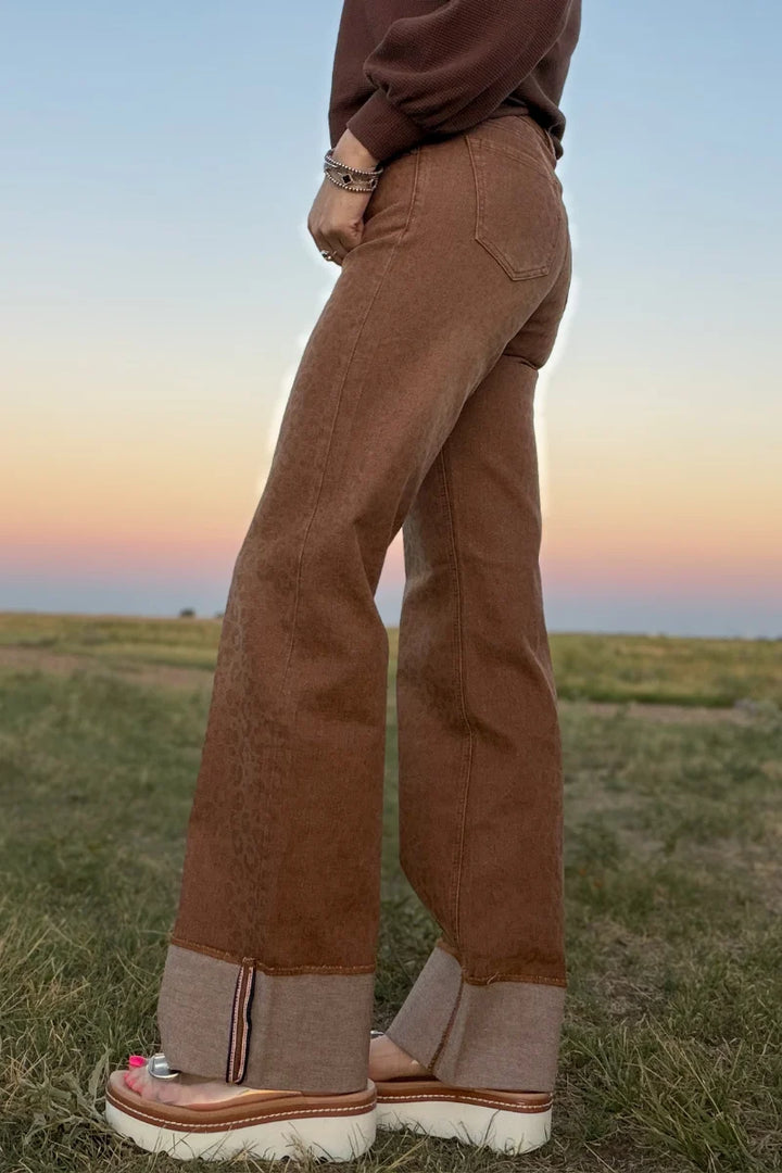 Sand Cat Cuffed Jeans